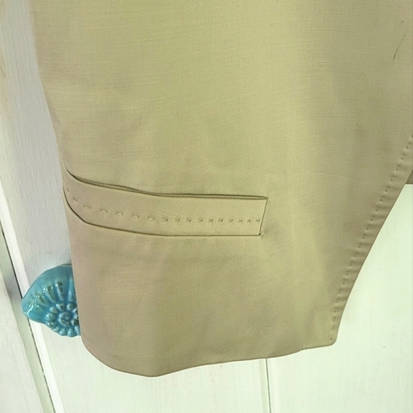 Chicos Beige Cotton Stretch Dress Open Front Vest - Picture 2 of 6